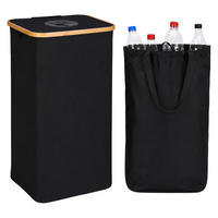 COLECTOR Negru pentru sticle returnabile 100 L - negru, carton ondulat/material textil (40/75/33cm) - Relaxdays