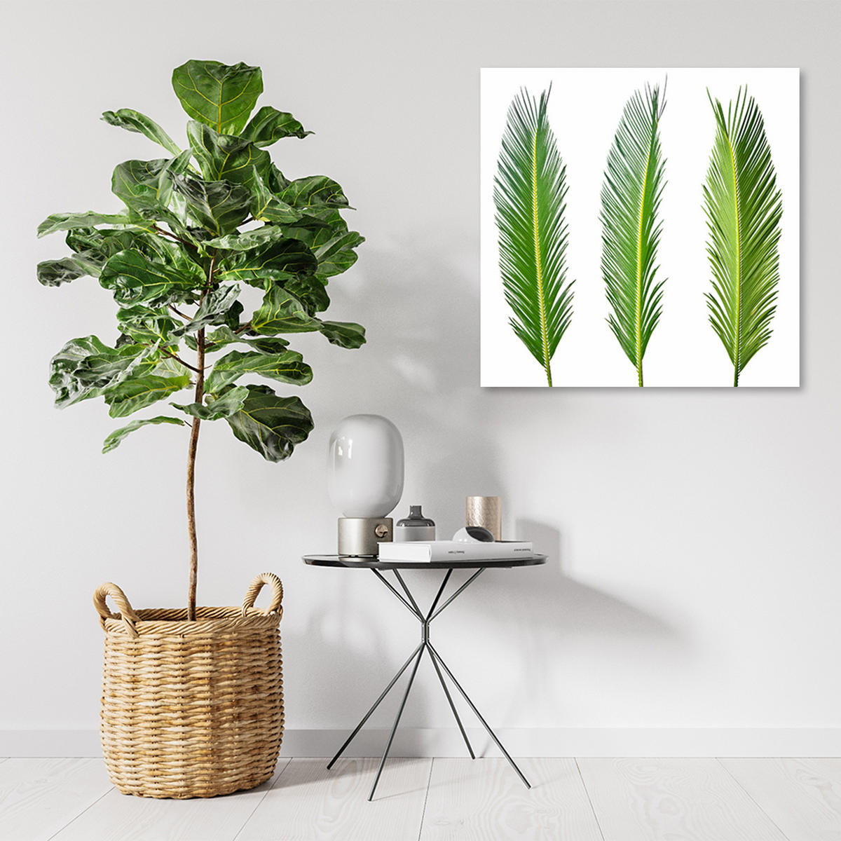 WANDBILD blumen grün - Grün, Textil (50/50cm) - Feeby