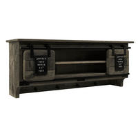 WANDGARDEROBE Mango 115x30x45 grau lackiert RAILWAY #259 - Grau, Holz (115/45/30cm) - Massivmoebel24