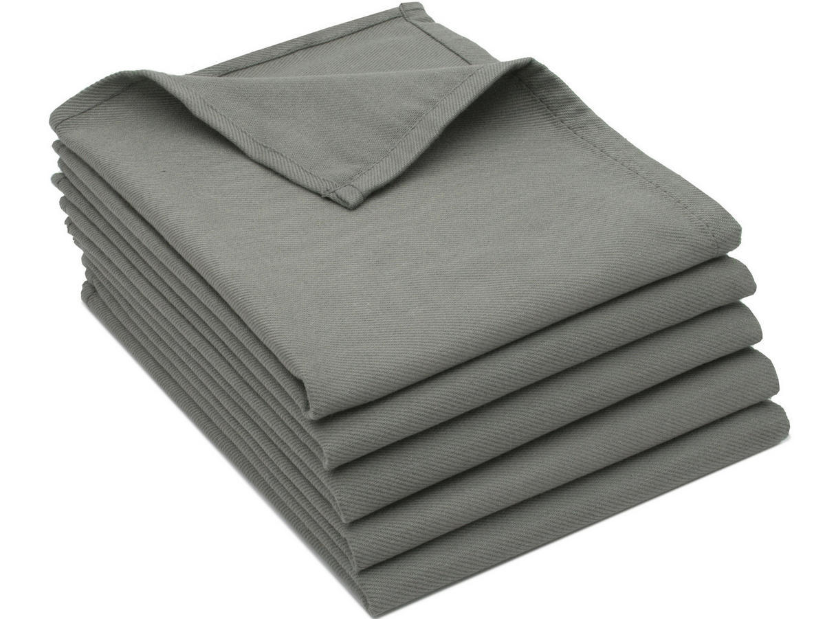 GESCHIRRTÜCHER, 5er-Set, 50x70 cm, 100% Baumwolle, Grau - Anthrazit, Textil (50/70cm) - Zollner