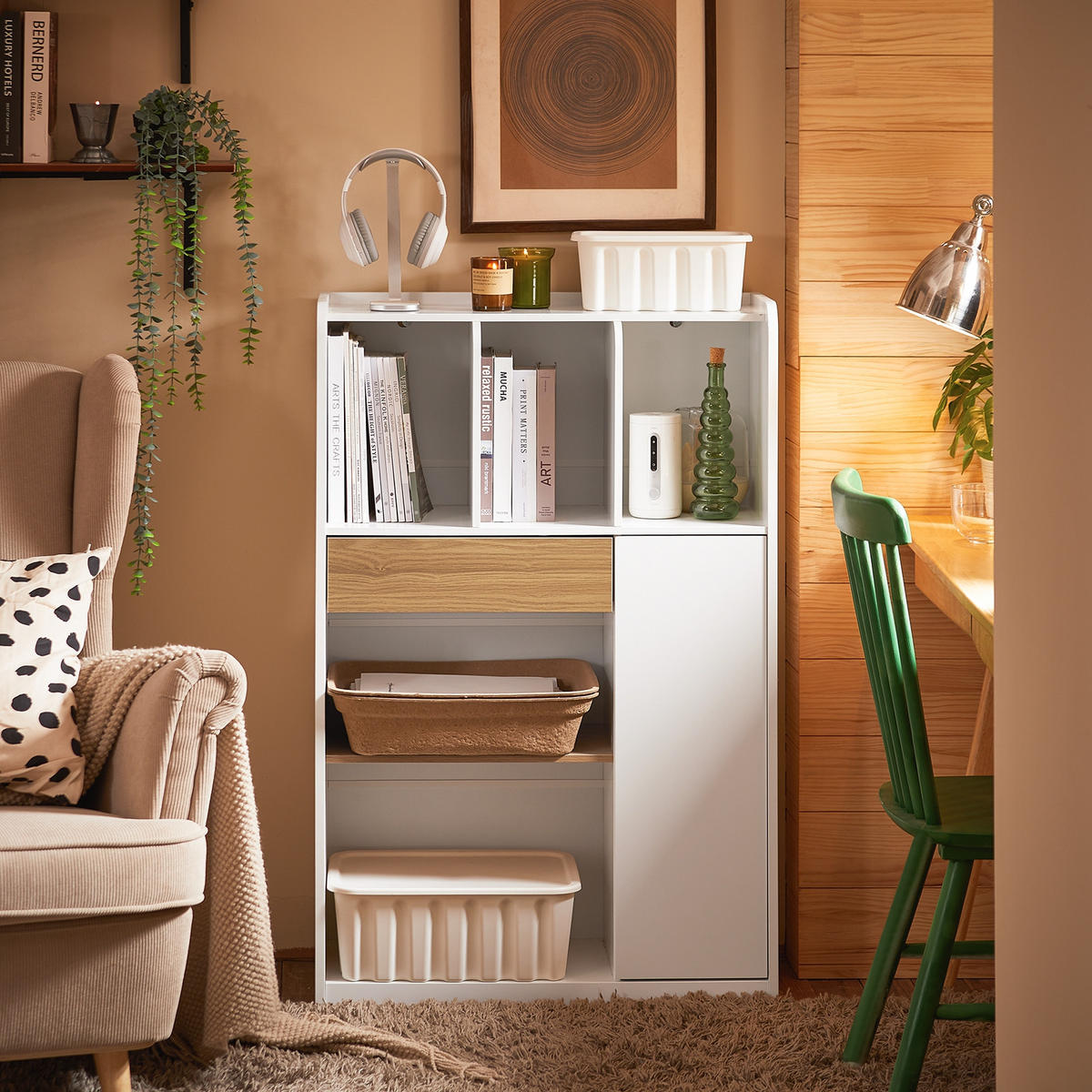 BÜCHERREGAL Weiß - Weiß, Holzwerkstoff (72/110/30cm) - SoBuy