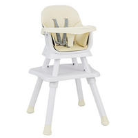 KINDERHOCHSTUHL mit Sicherheitsgurt & abnehmbarem Trichter beige - Beige, Kunststoff (58/98/58cm) - COSTWAY