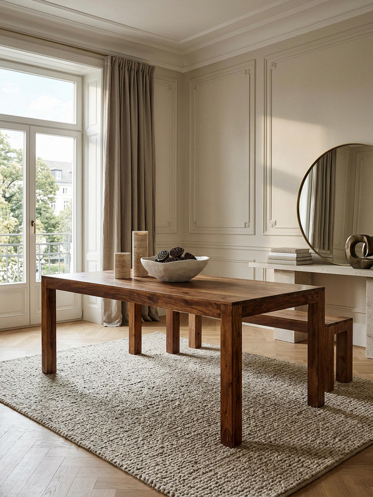 ESSTISCH Massivholz Akazie Rechteckig Handgefertigt NAKO, Braun 180x90x76 cm - Dunkelbraun/Braun, Holz (90/180/76cm) - KADIMA DESIGN