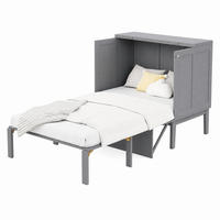 SCHRANKBETT vertikal klappbar 90x200 cm Grau - Grau, Holzwerkstoff (90/200cm) - Beauniv