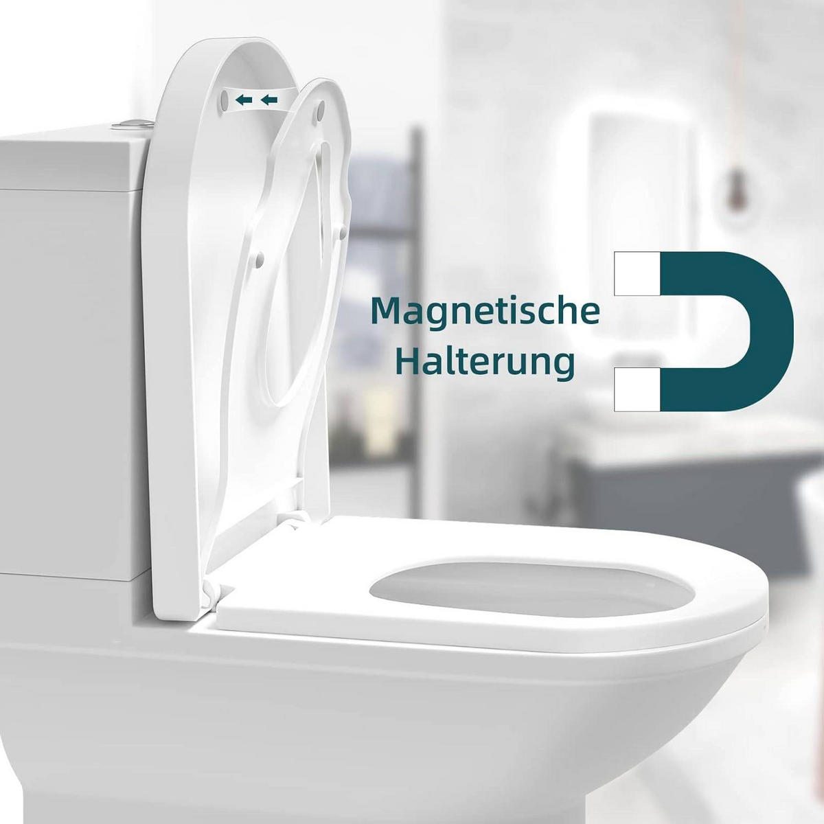 WC SITZ mit Absenkautomatik, Toilettendeckel mit Kindersitz - Weiß, Kunststoff (36/4.4/45cm) - Woltu