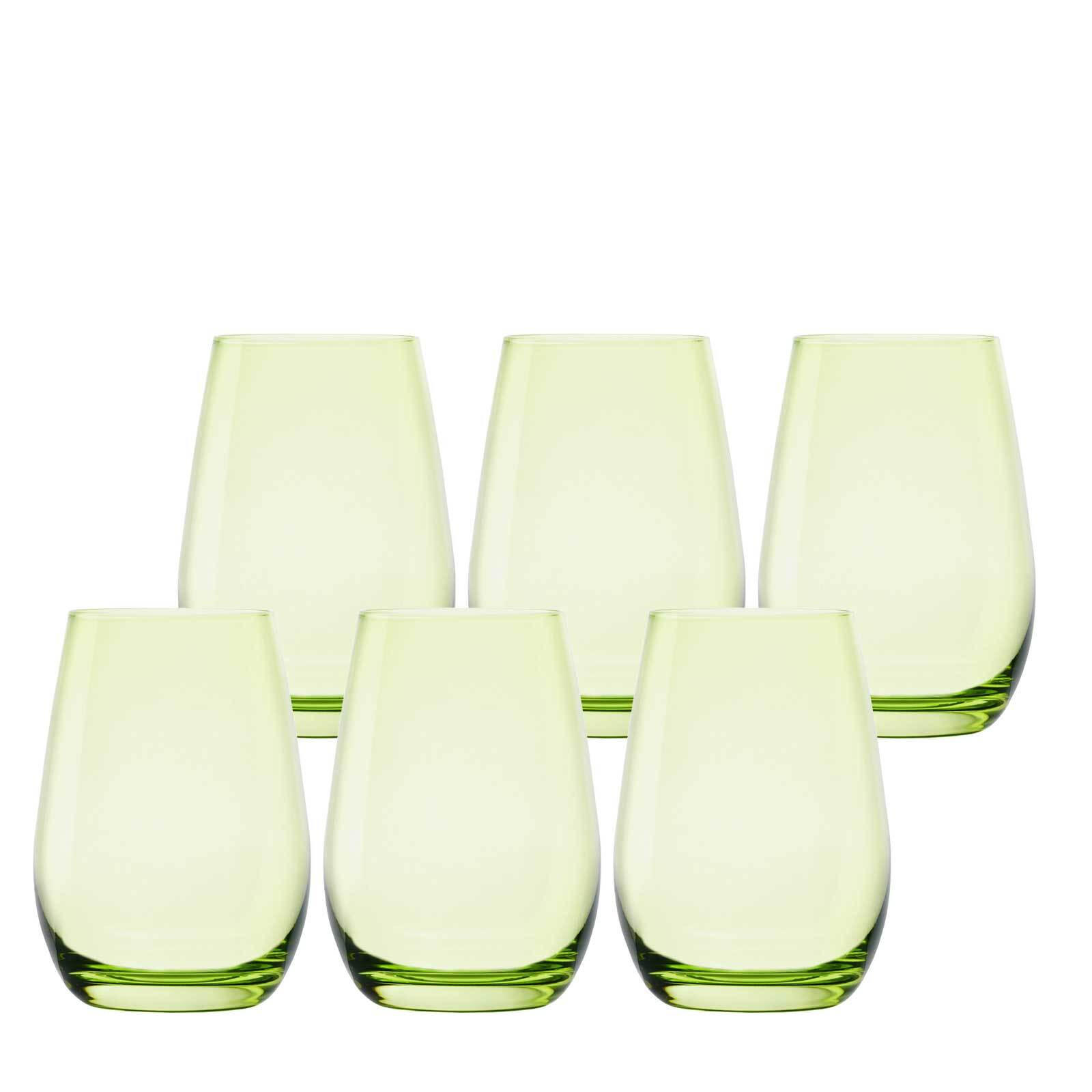 BECHER Elements Grün 465 ml 6er Set - Hellgrün, Glas (0.465L) - Stölzle Lausitz