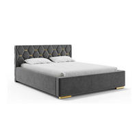 BETT VERSAL H3 - Dunkelgrau/Goldfarben, Holzwerkstoff (180/200cm) - Meblini