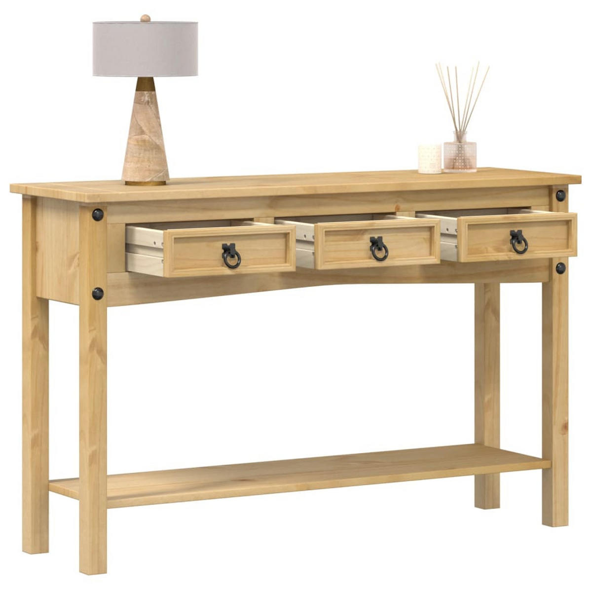 KONSOLENTISCH "Corona" 114/34,5/73 Cm Massivholz Kiefer - Braun, Holz (114/34.5/73cm) - vidaXL