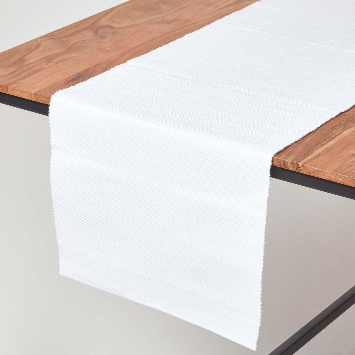 TISCHLÄUFER weiß 44/178 cm, 100% Baumwolle - Weiß, Textil (44/178cm) - Homescapes