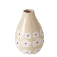 KERAMIKVASE mit Blumenmuster Canea 10/10/11 cm - Beige, Keramik (11cm) - Boltze Home