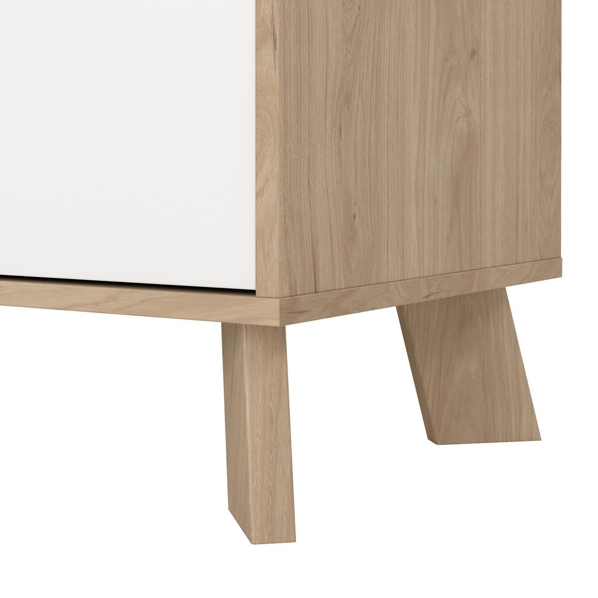 ANRICHTE mit 4 Türen, 1 Schublade Eiche Dekor und weiß storm 195,7/39,1/73 cm - Weiß, Holzwerkstoff (39.1/73/195.7cm) - Calicosy