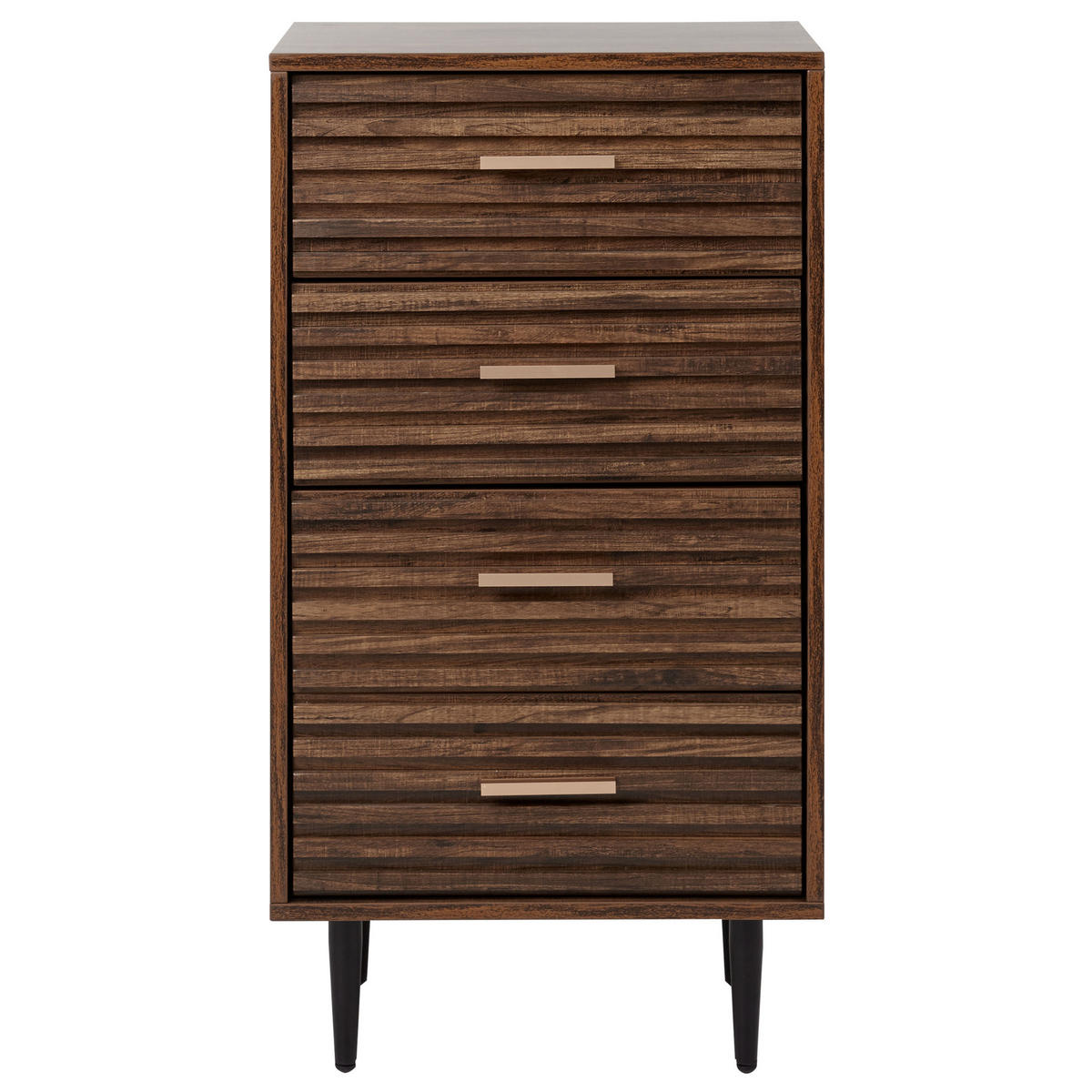 KOMODA s 4 zásuvkami Tmavě hnědá Keith - hnědá, kompozitní dřevo (48/90/40cm) - Beliani