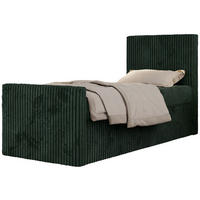 MLÁDEŽNÍ POSTEL TILIO DUO 90/200 - Tmavě zelená Manšestr - H3 - Pravá - tmavě zelená, textil (90/200cm) - MKS