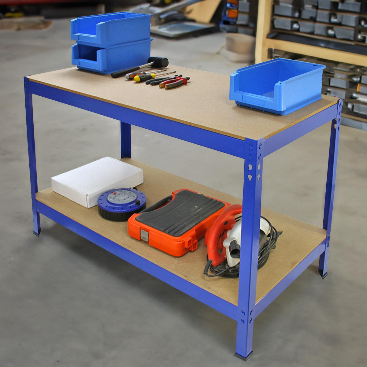 WERKBANK Q-Rax 120cm - Blau, Metall (120/90/60cm) - Monstershop