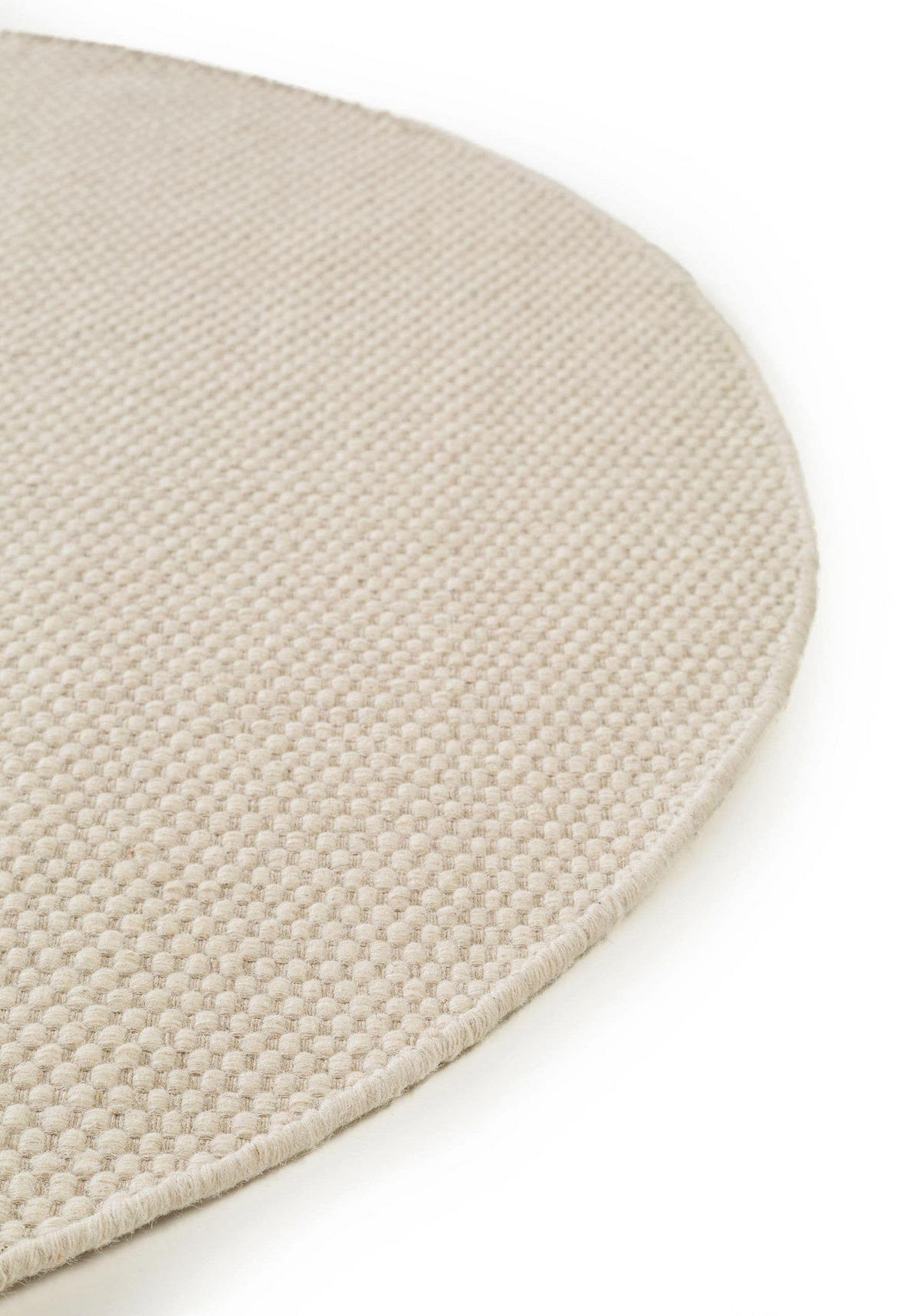 WOLLTEPPICH Rocco Weiß ø 150 cm rund - Weiß, Textil (150/150cm) - benuta Pure