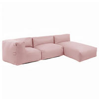 GARTENSOFA mit 3 Sitzplätzen, Puderrosa - Pink, Textil (85/65/255cm) - Oviala