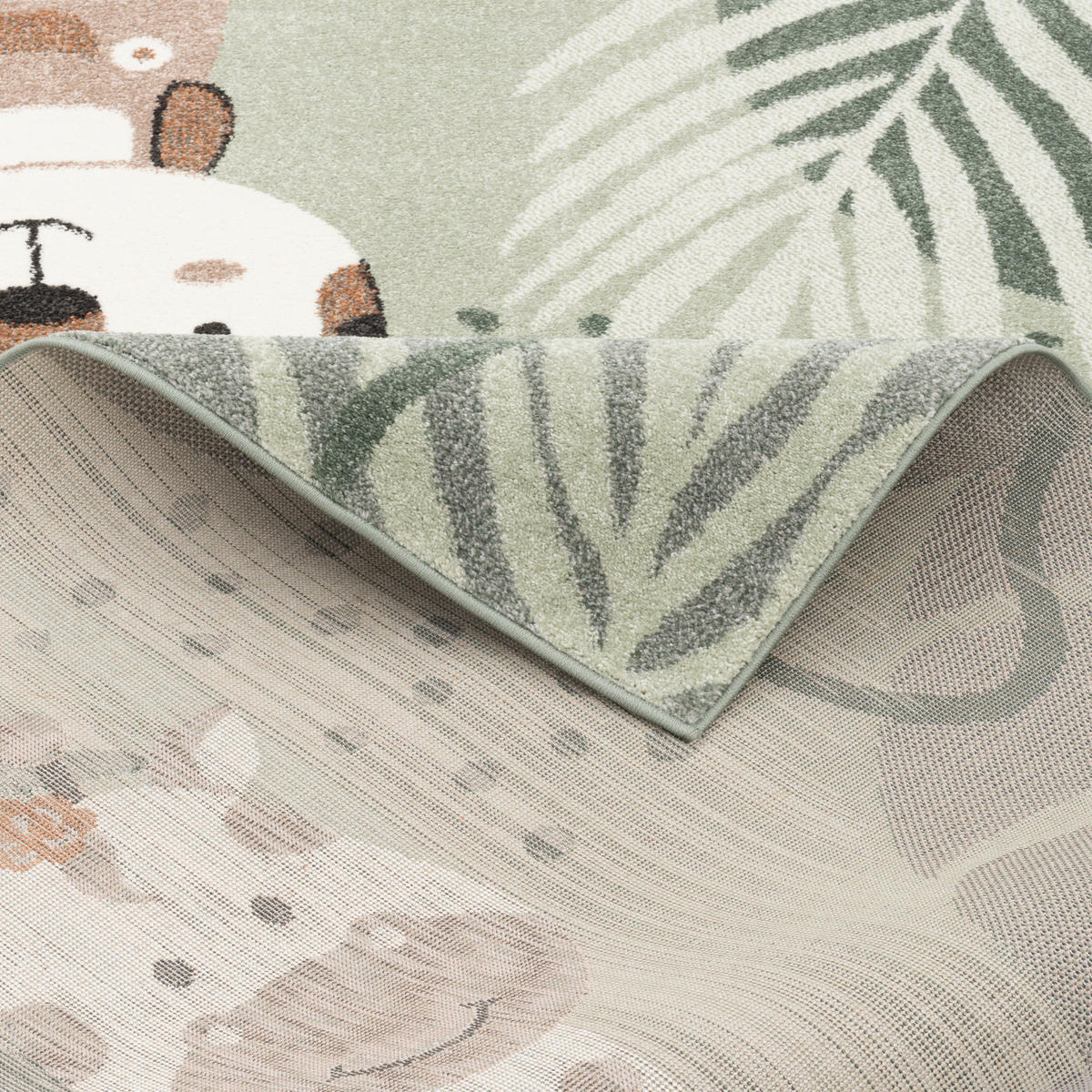 KINDER TEPPICH SOFTSTAR KIDS SAFARI FRIENDS - Grün, Textil (80/150cm) - Pergamon