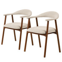 ARMLEHNENSTUHL - 2er-Set - Beige, Eichenholz/Holz (56/76/54cm) - home24