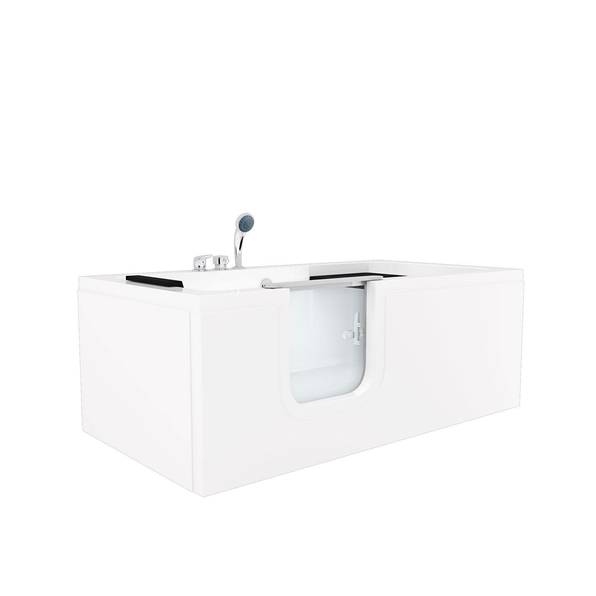 SENIORENWANNE S15-EH-L Weiß - Weiß, Glas/Kunststoff (150/54/75cm) - AcquaVapore by Sandra Jentho