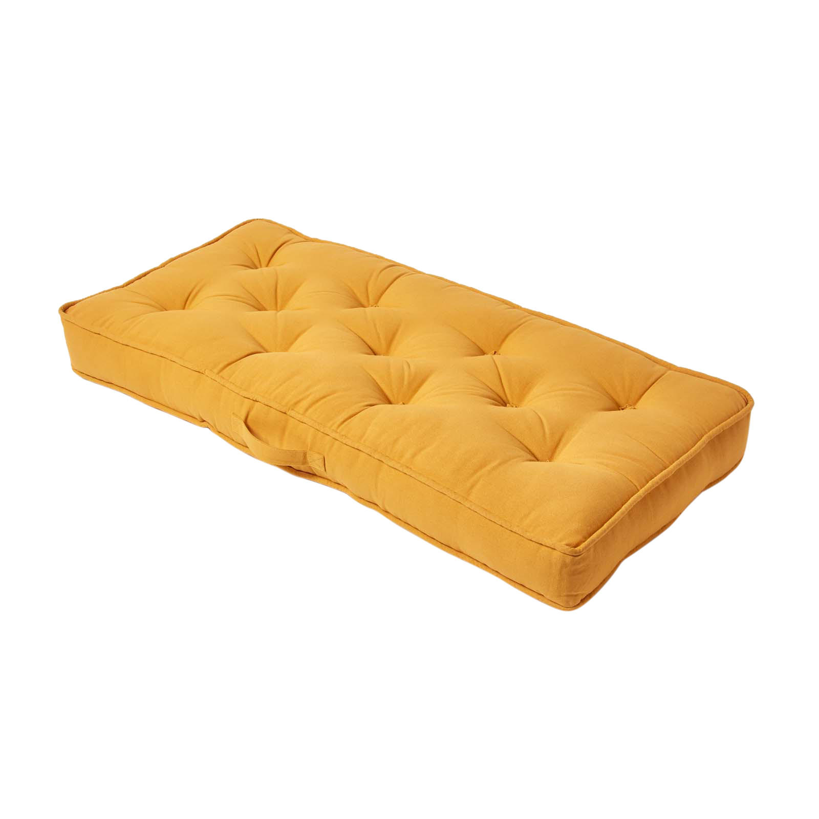 SITZAUFLAGE für Zweisitzer-Sofa 100 x 48 cm – dickes Sitzkissen senfgelb - Dunkelgelb, Textil (48/100/10cm) - Homescapes
