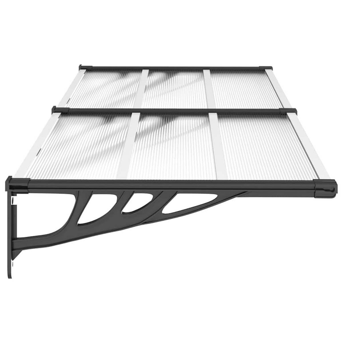 TÜRVORDACH Schwarz Und Transparent 199/90 Cm Polycarbonat - Transparent, Kunststoff (199/27.5/90cm) - vidaXL