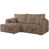 ECKSCHLAFSOFA MESTO L Braun Cord - links - Schwarz/Braun, Kunststoff/Textil (227/147cm) - MKS