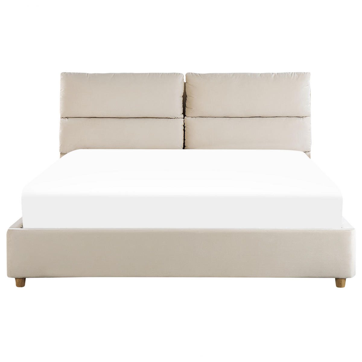 POLSTERBETT 160/200 cm Helles Beige Batilly - Beige, Textil (160/200cm) - Beliani