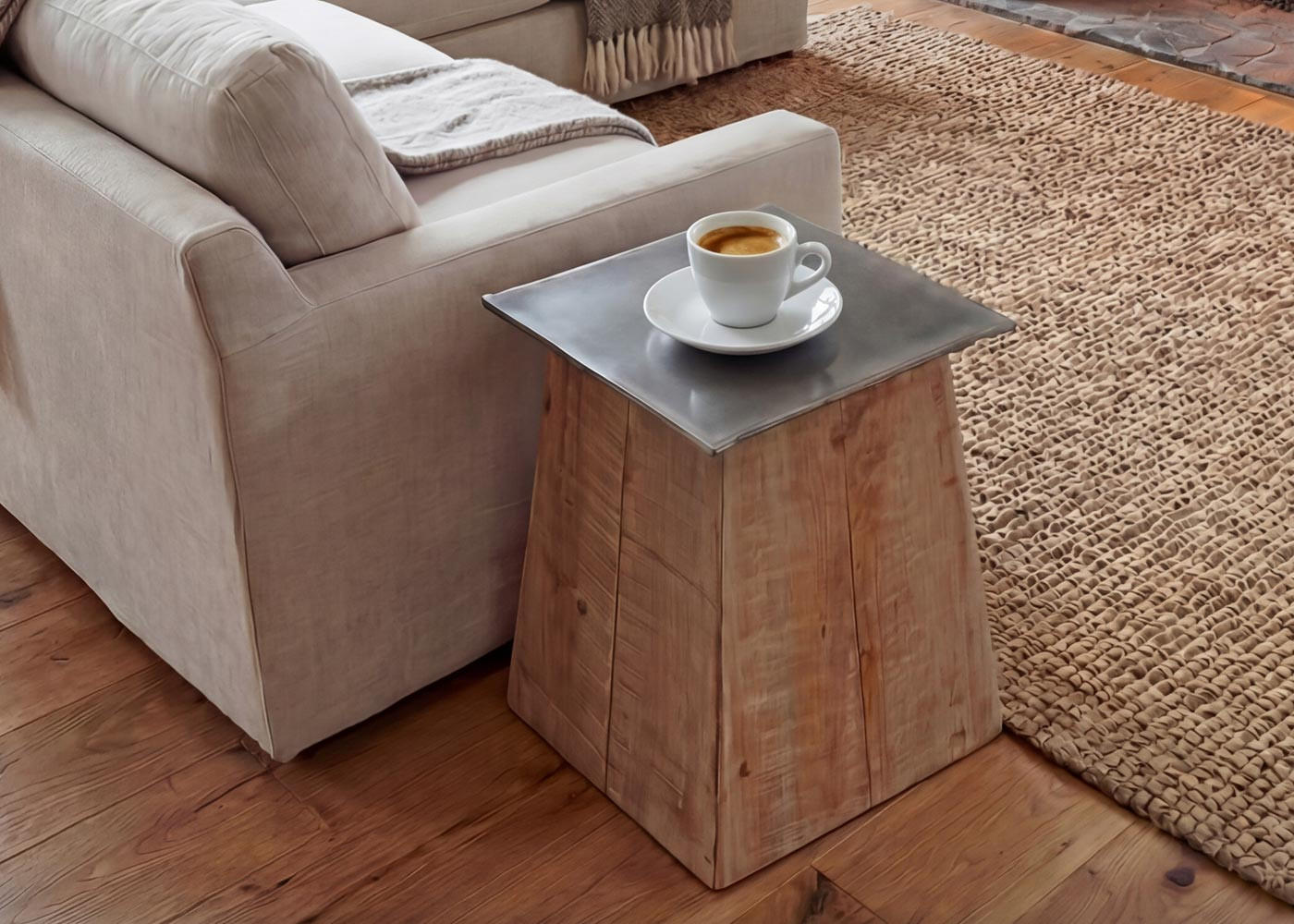 Thumbnail - MCW Beistelltisch, Braun, Grau, Holz, 36x45x36 cm, Wohnzimmer, Wohnzimmertische, Couchtische