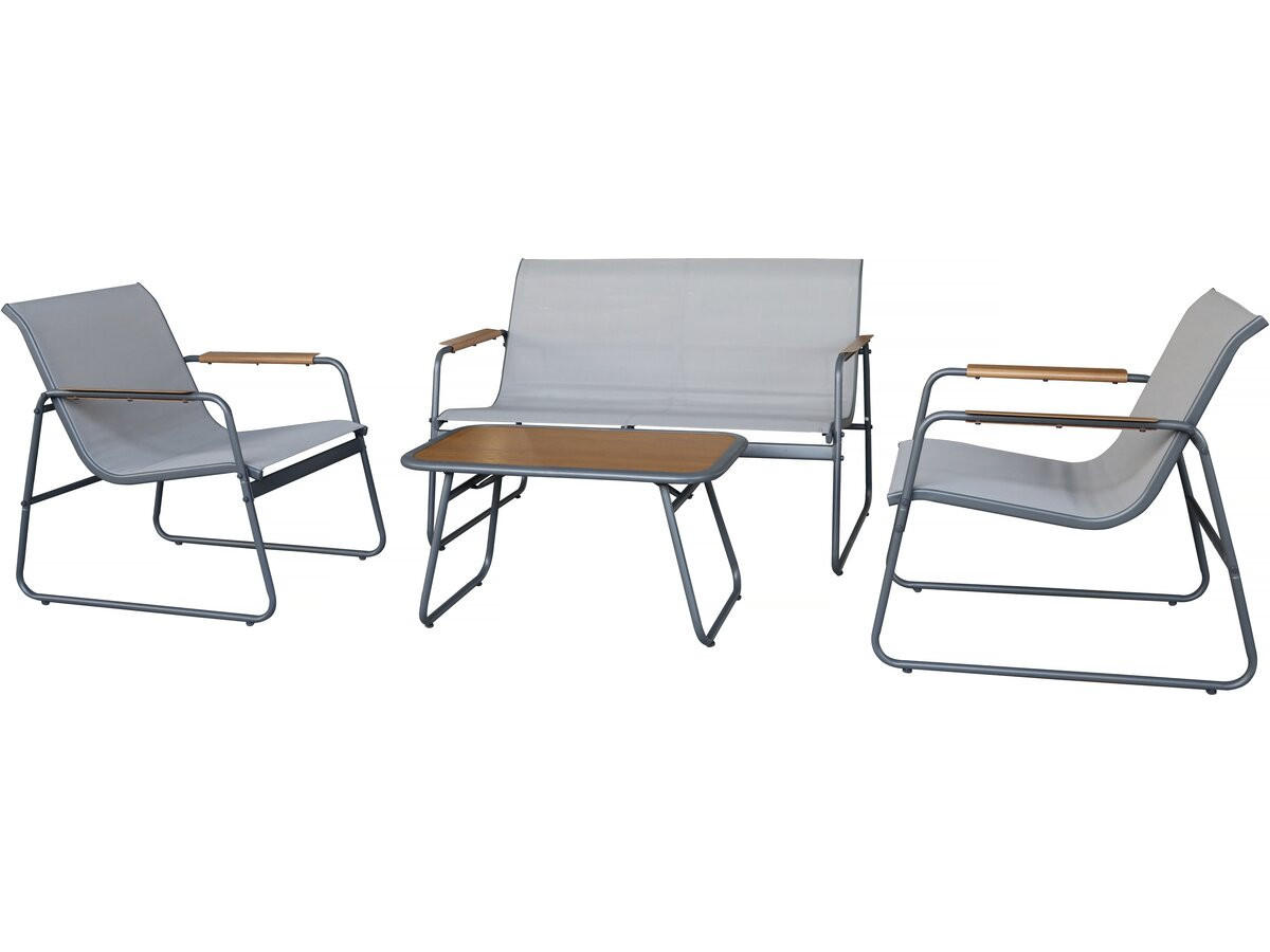GARTENSITZGRUPPE sparta Hellgrau - Grau, Metall - Habitat Garten