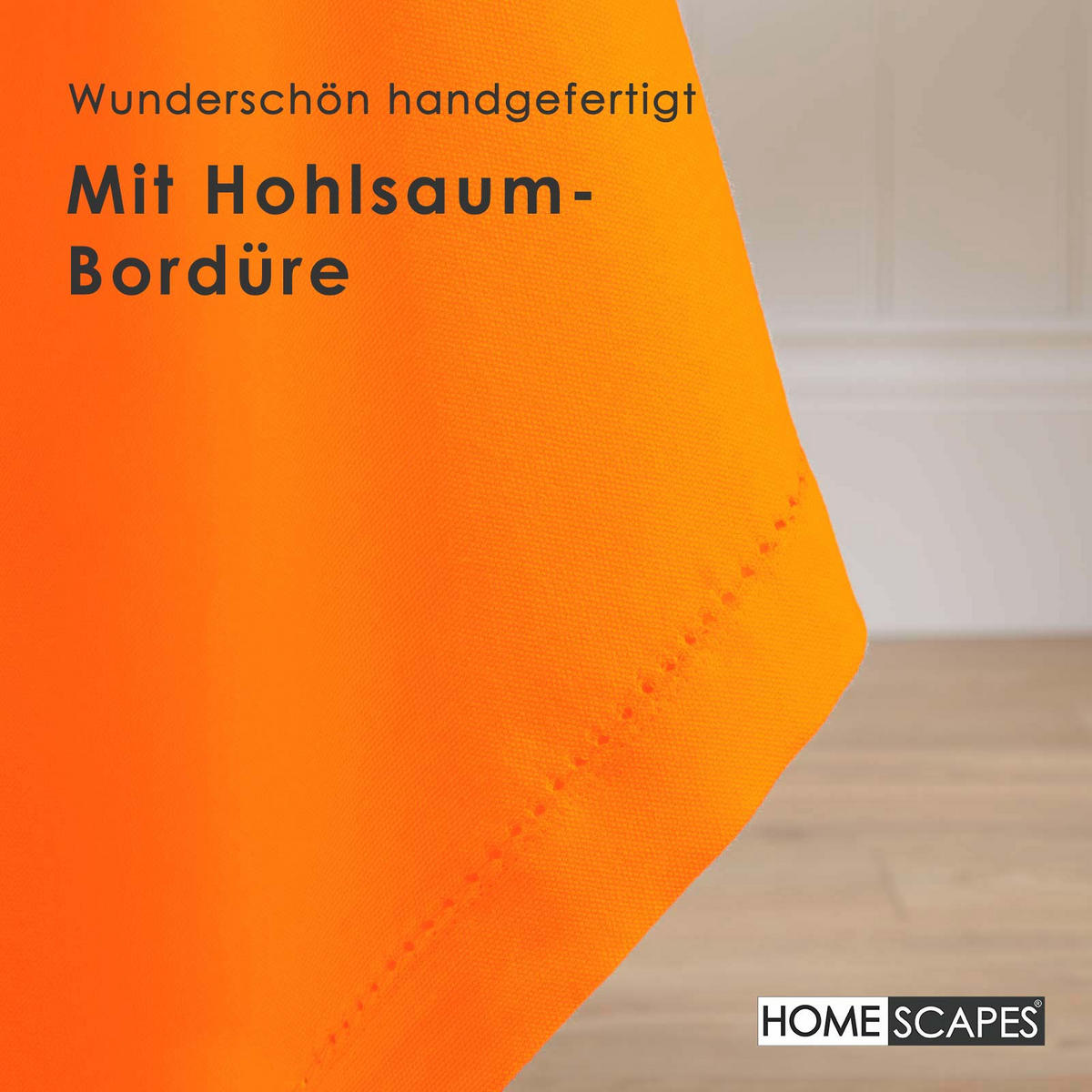 TISCHDECKE orange 137/228 cm, 100% Baumwolle - Orange, Textil (137/228cm) - Homescapes