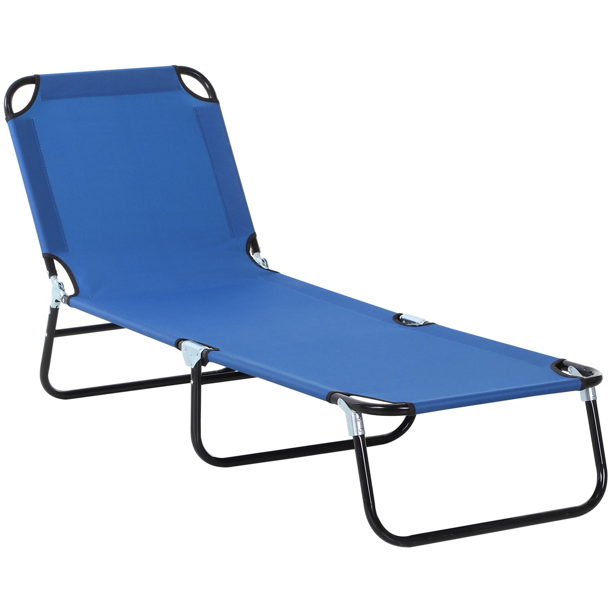 SONNENLIEGE aus Stahl 188x56x28 cm in Blau mit verstellbarer Rückenlehne - Blau, Metall (56/28/188cm) - Modfu