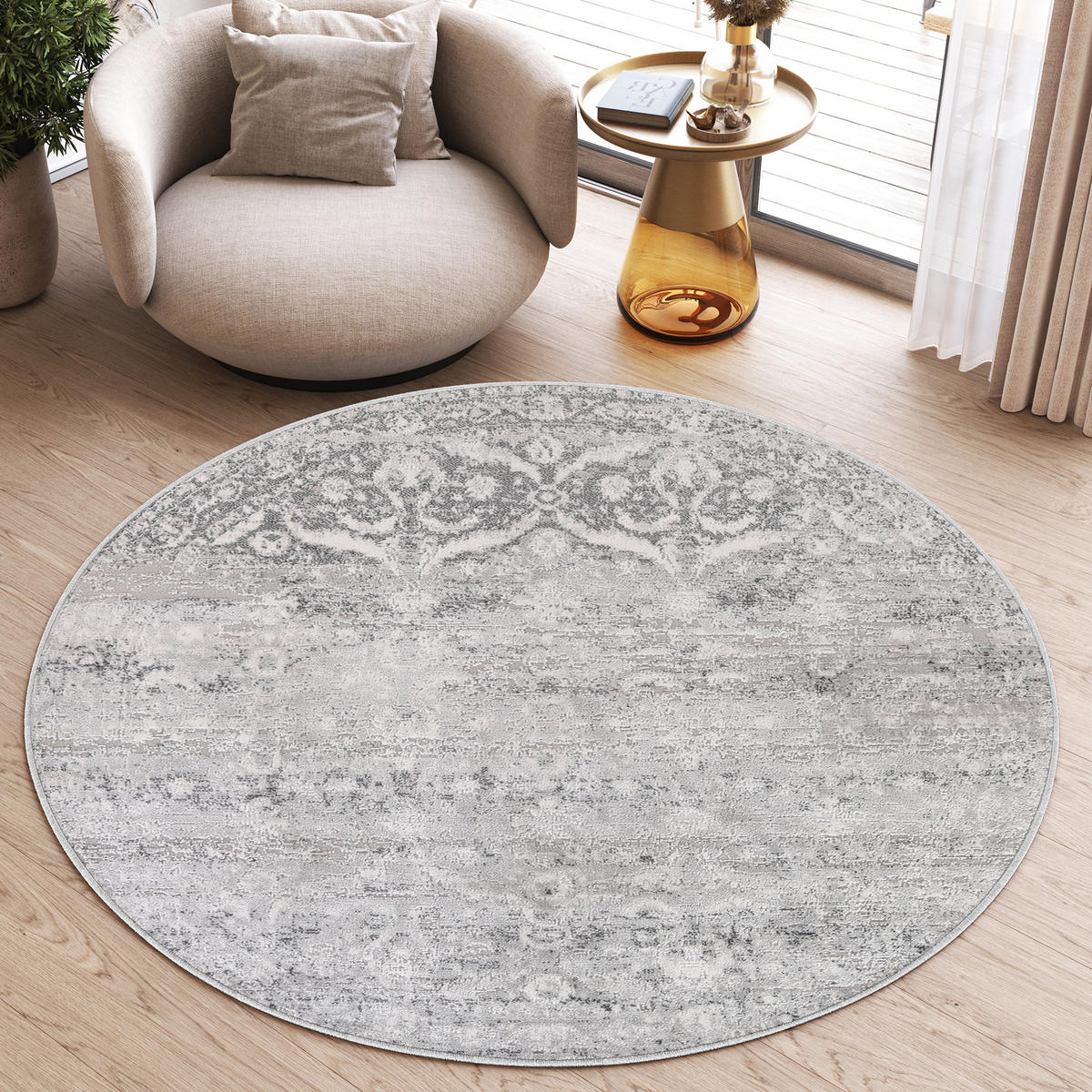 TEPPICH SKY Hellgrau 80/80 cm - Hellgrau, Textil (80/80cm) - Tapiso