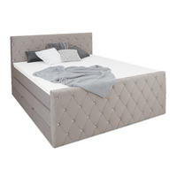 BOXSPRINGBETT Dubai Grau 160 /200 cm H3/H4 Samt - Grau, Textil (160/200cm) - wonello