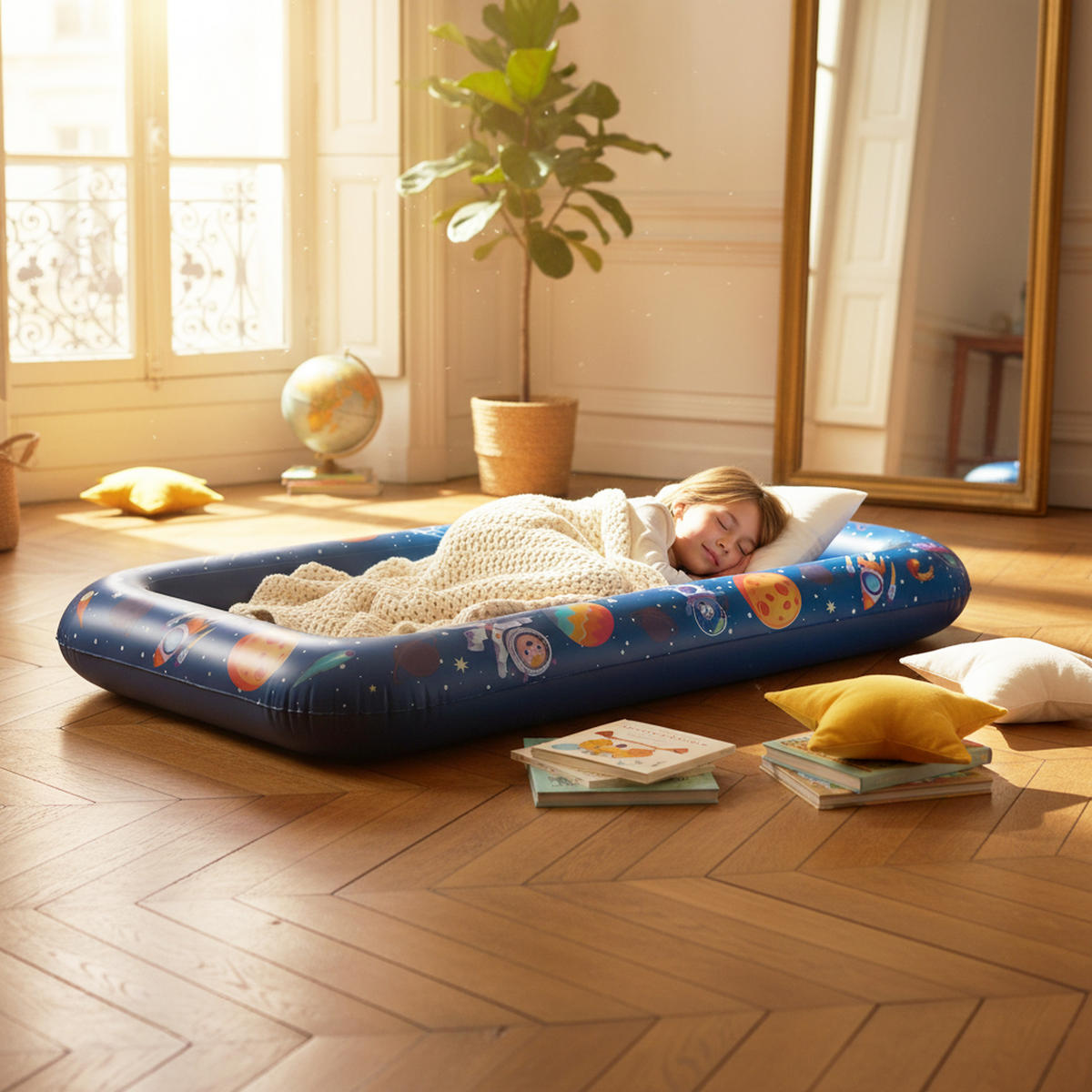 LUFTBETT Kinderluftmatratze aufblasbar DreamAir 152 x 89 x 17,5 cm blau - Blau, Kunststoff (89/152cm) - Avenli