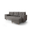 ECKSOFA SKANDI Cosmic 160 Rechts mit Schlaffunktion - Dunkelgrau, Textil (230/145cm) - Bedante