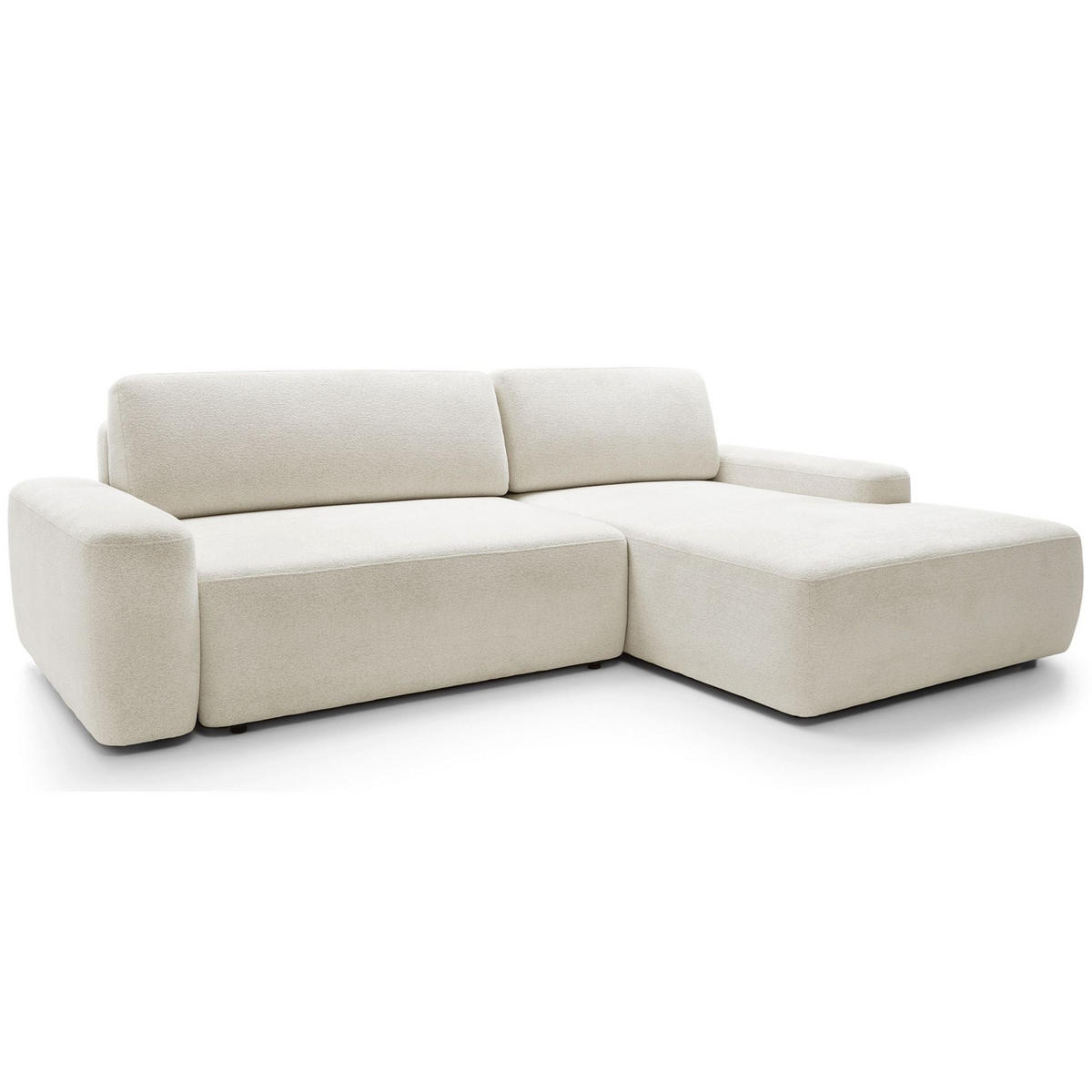 ECKSOFA Baleo Creme Chenille-Bezug - Creme/Schwarz, Kunststoff/Textil (162/264cm) - Selsey
