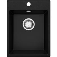 SPÜLBECKEN Riga, 2-er set Schwarz 38/50 cm 1 Becken + Ablauf-Set ab 40er Unterschrank - Chromfarben/Schwarz, Kunststoff (38/20/50cm) - Primagran