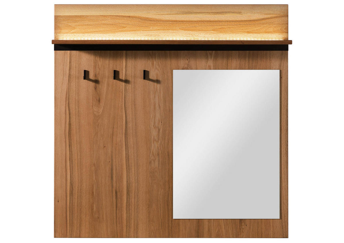 WANDGARDEROBE Wild-/Zerreiche 110x17x110 natur geölt MONTREUX LUX #136 - Naturfarben, Holz (110/110/17cm) - Massivmoebel24