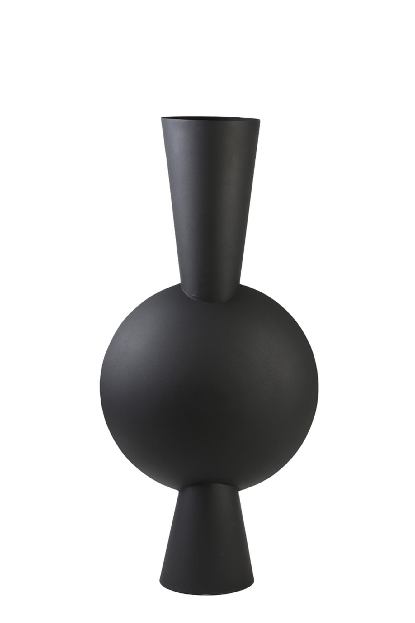 VASE Kavandu Schwarz 47/26/100 cm - Schwarz, Metall (98.5cm) - Light & Living