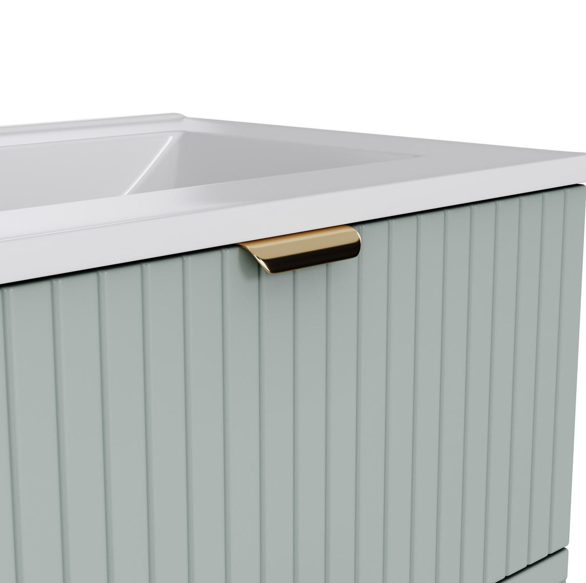 WAND-WASCHTISCH mit integriertem Waschbecken 61 x 46 x 57 cm Mintgrün - Grün, Holzwerkstoff (46/57/61cm) - Beauniv