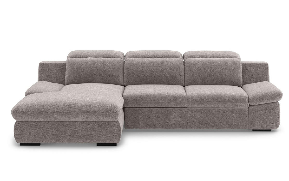 ECKSOFA mit Schlaffunktion und Bettkasten - Taupe, Kunststoff/Textil (276/168cm) - Cotta