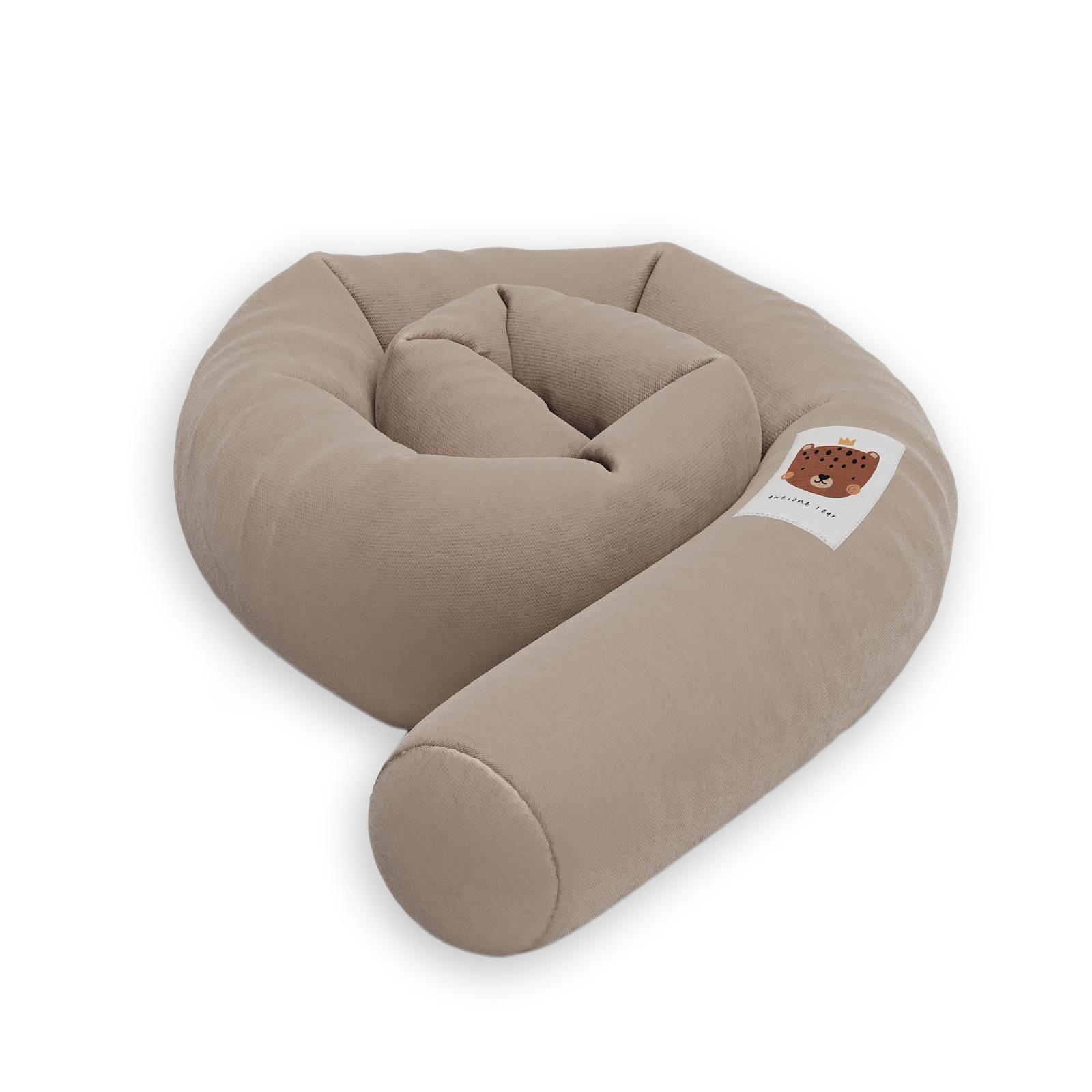 NESTCHENSCHLANGE Cozy "Cute Tiger Simply Taupe" 190 cm Bettschlange - Taupe/Braun, Textil (15/190cm) - Sämann – make a difference.