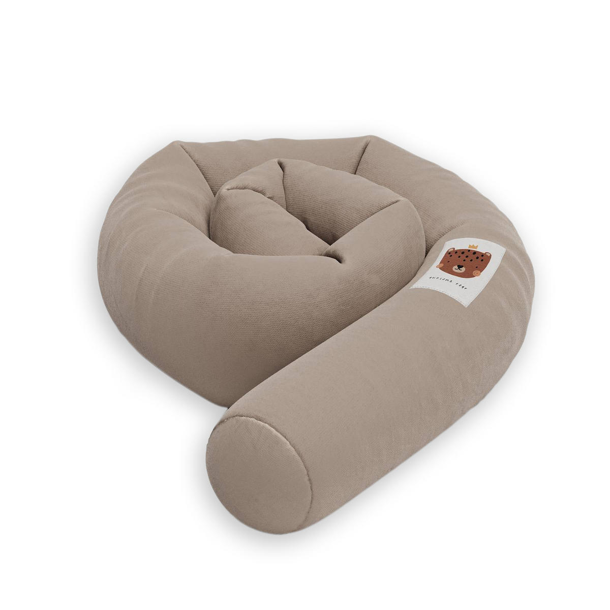 NESTCHENSCHLANGE Cozy "Cute Tiger Simply Taupe" 190 cm Bettschlange - Taupe/Braun, Textil (15/190cm) - Sämann – make a difference.