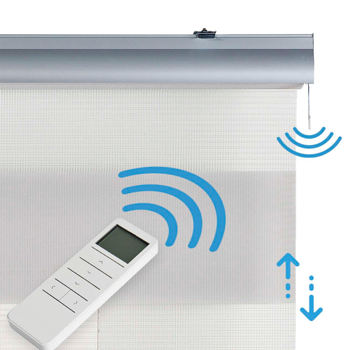 DOPPELROLLO Motorisiertes Grau 180x250 cm - Grau, Kunststoff (180/250cm) - STORESDECO