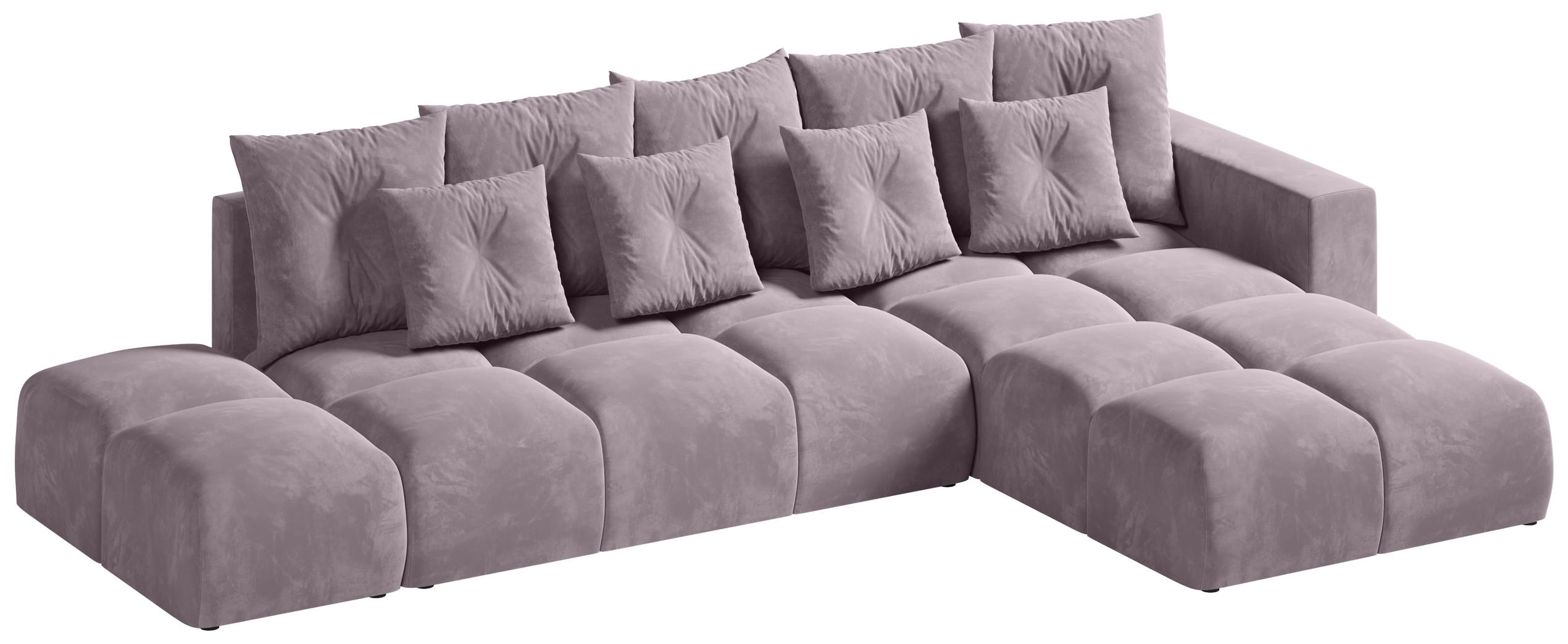 ECKSOFA mit Schlaffunktion RAMIRO Rosa - Pink, Textil (325/185cm)
