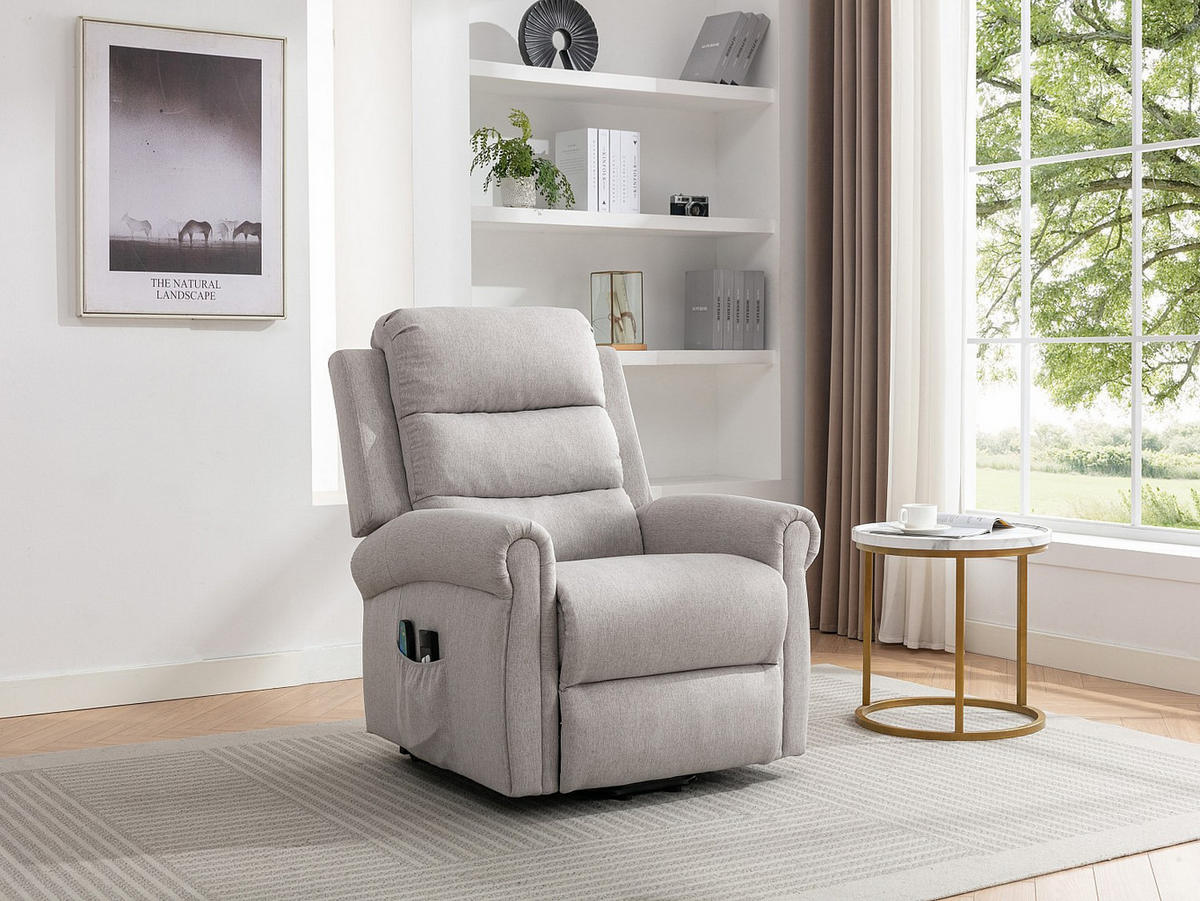 MASSAGESESSEL - 1 -Sitzer - Polyester - beige - LOVARI - Beige, Textil (84/107/91cm) - Vente-Unique