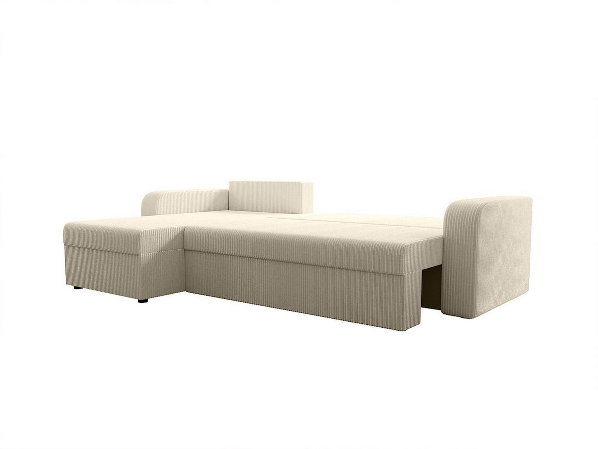 ECKSOFA mit Schlaffunktion - Ecke wechselbar - Cord - Beige - ONABIA - Beige, Textil (240/139cm) - Vente-Unique