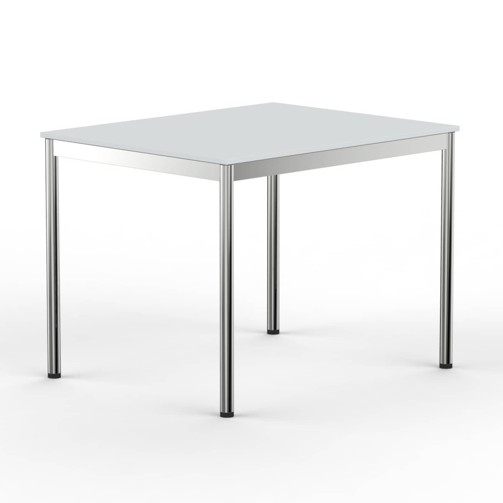 SCHREIBTISCH VST1 120 x 75 cm Lichtgrau – höhenverstellbar - Chromfarben/Grau, Holzwerkstoff (120/75/75.5cm) - Versee