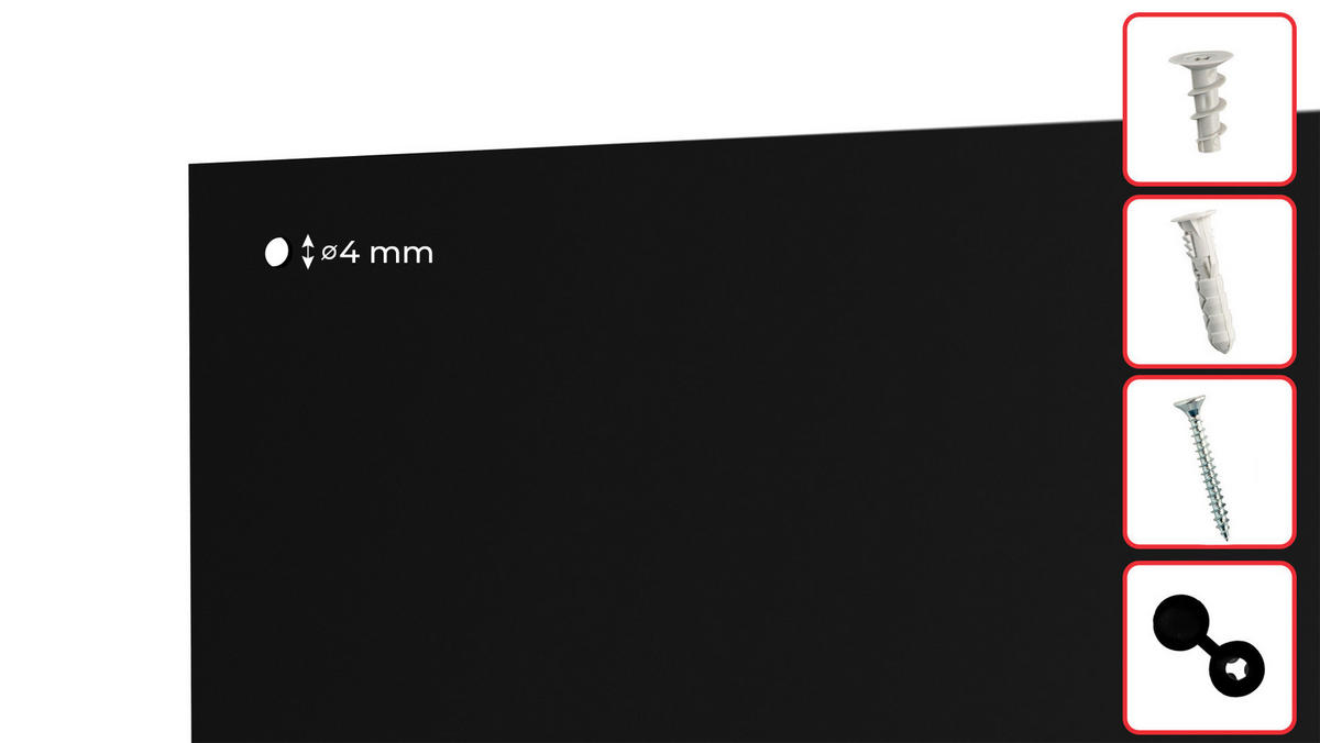 MAGNETPLATTE rahmenloses SLIMboard - Kreideoberfläche - 60x30 cm - Schwarz, Metall (60/30/0.3cm) - ALLboards