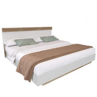 POSTEĽ 205/164/90,5 cm z dreva biela/dub Sonoma, s roštom a úložným priestorom - biela, kompozitné drevo (160/200cm) - BEAOK
